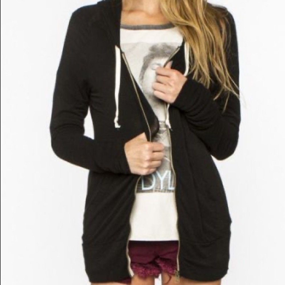 Brandy Melville black zip up sweatshirt